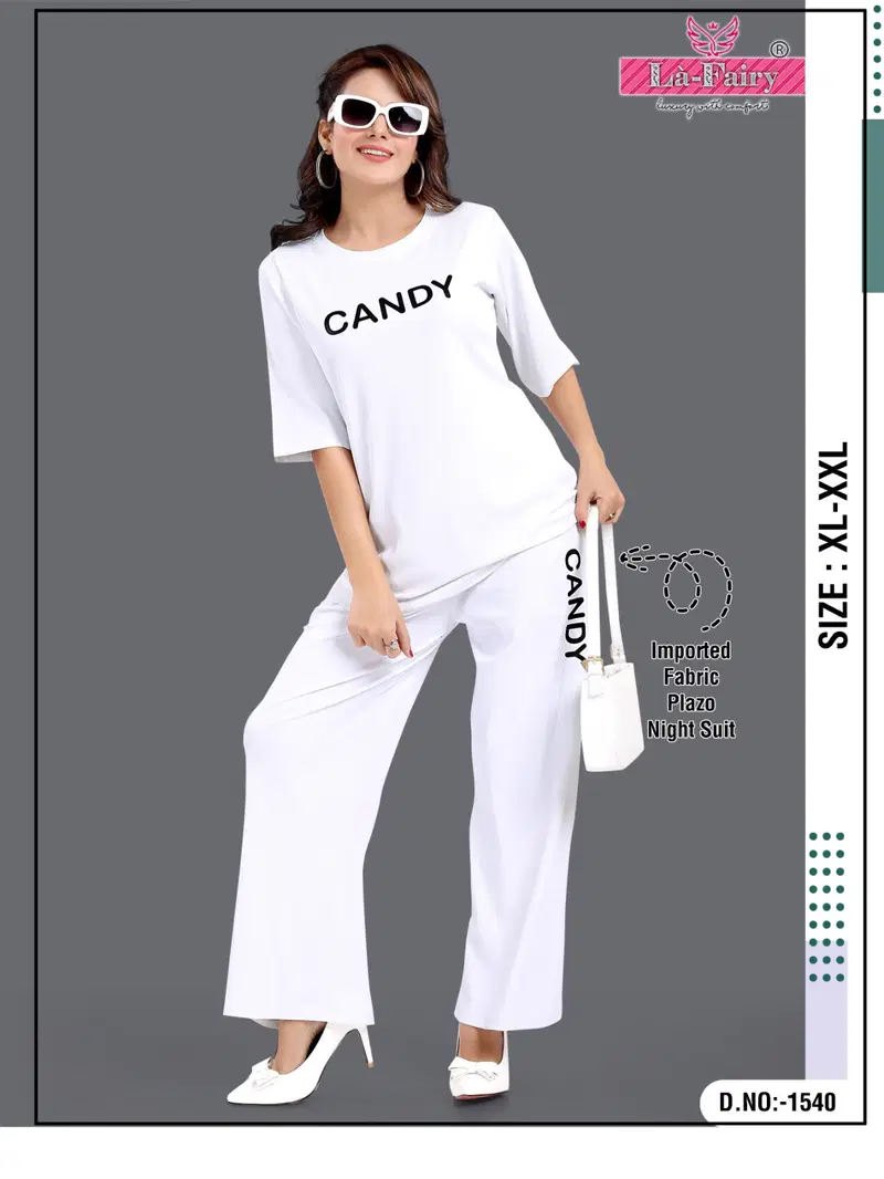La Fairy 1540 Cord Set Designer Night Suits Catalog